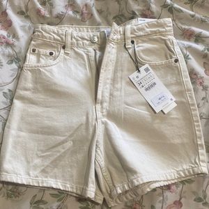 Zara high rise denim shorts